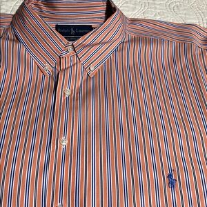 Polo Ralph Lauren Red and Blue Striped Dress Shirt